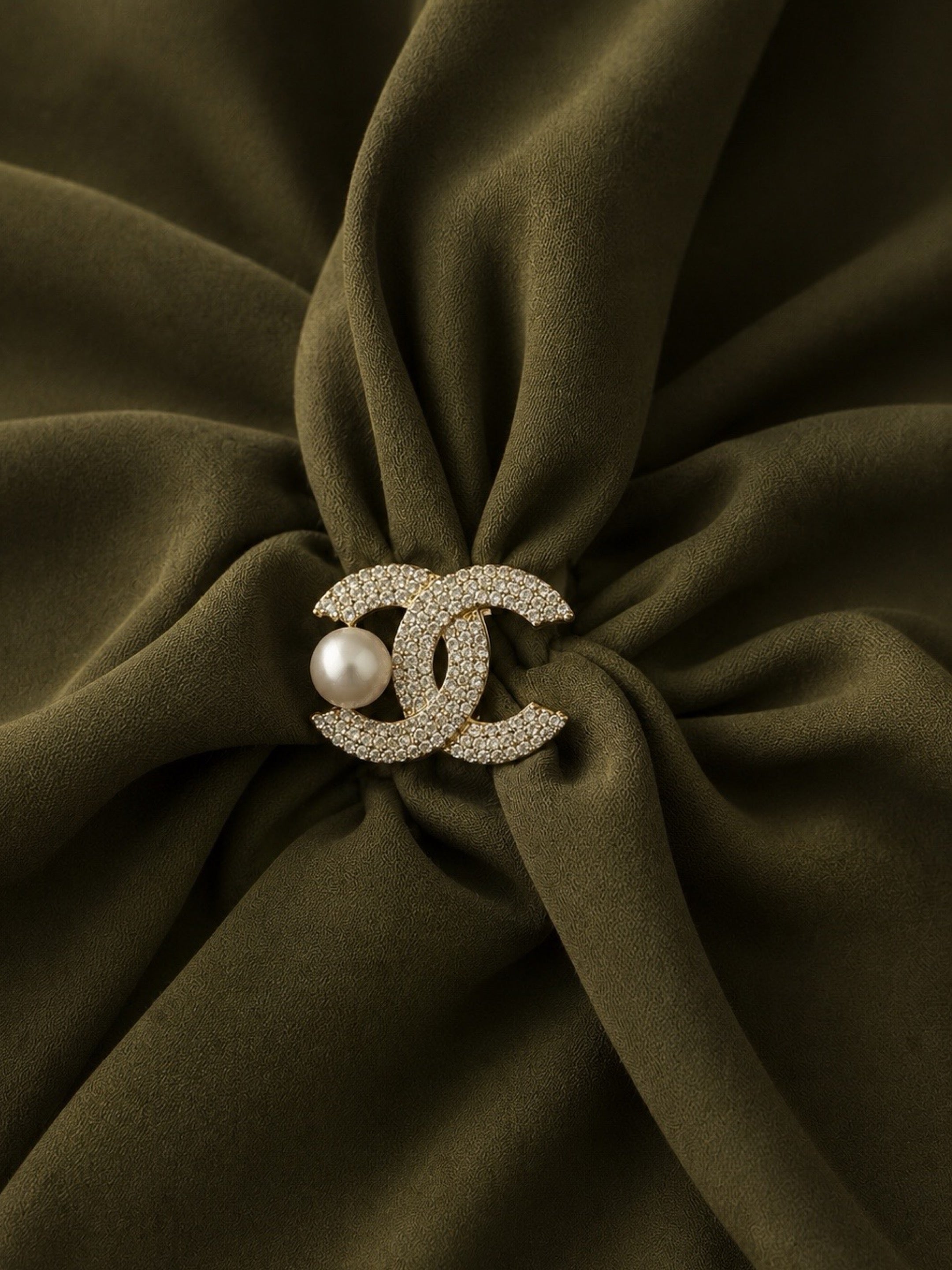 Pavé South Sea Pearl Brooch