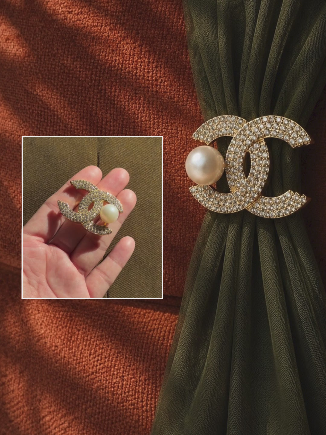 Pavé South Sea Pearl Brooch